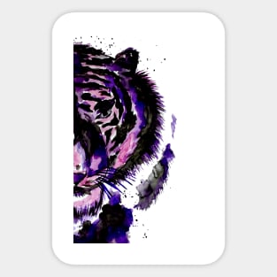 Purple Watercolor Tiger Sticker